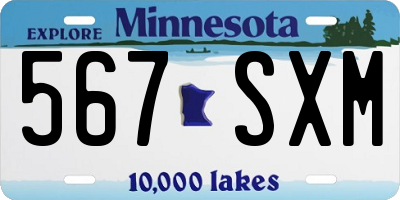 MN license plate 567SXM