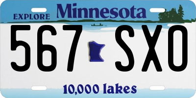 MN license plate 567SXO