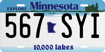 MN license plate 567SYI