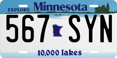 MN license plate 567SYN