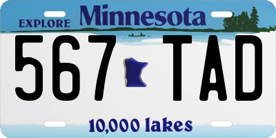 MN license plate 567TAD