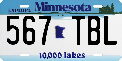 MN license plate 567TBL