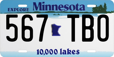 MN license plate 567TBO