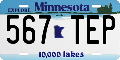 MN license plate 567TEP