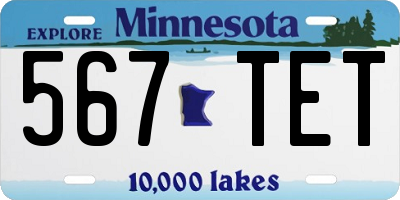MN license plate 567TET