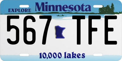 MN license plate 567TFE