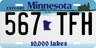 MN license plate 567TFH