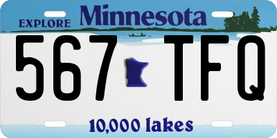 MN license plate 567TFQ