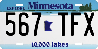MN license plate 567TFX