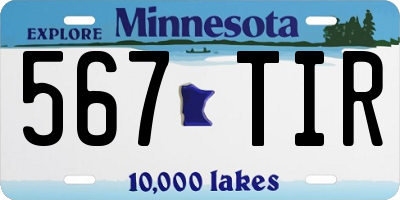 MN license plate 567TIR