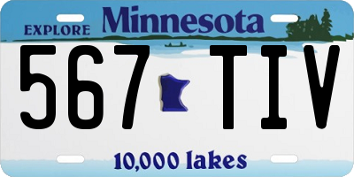 MN license plate 567TIV