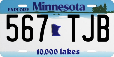MN license plate 567TJB