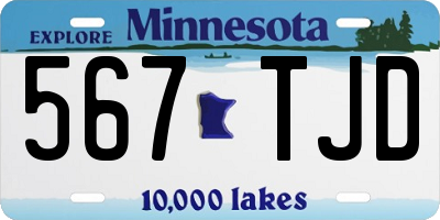 MN license plate 567TJD