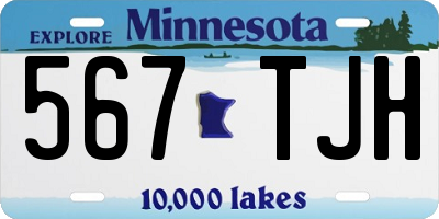 MN license plate 567TJH
