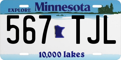 MN license plate 567TJL