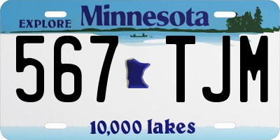 MN license plate 567TJM