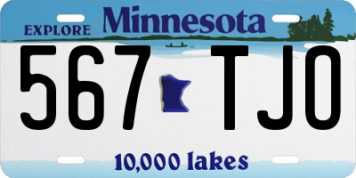 MN license plate 567TJO