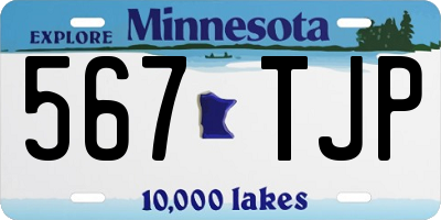 MN license plate 567TJP