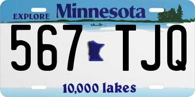 MN license plate 567TJQ