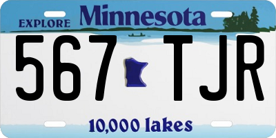 MN license plate 567TJR