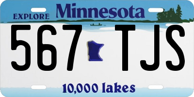 MN license plate 567TJS