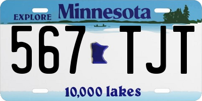 MN license plate 567TJT