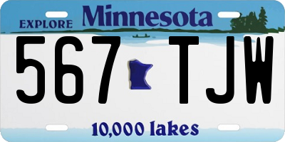 MN license plate 567TJW