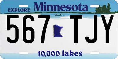 MN license plate 567TJY