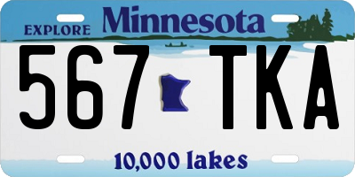 MN license plate 567TKA