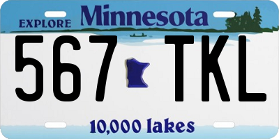 MN license plate 567TKL