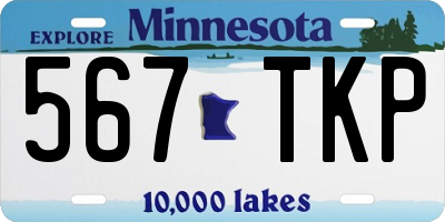 MN license plate 567TKP