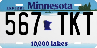 MN license plate 567TKT
