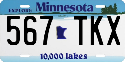 MN license plate 567TKX