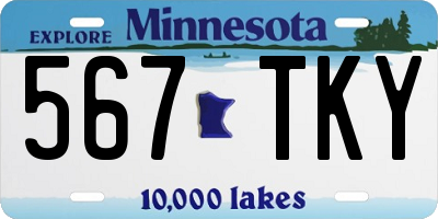 MN license plate 567TKY