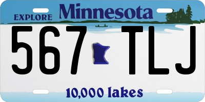 MN license plate 567TLJ