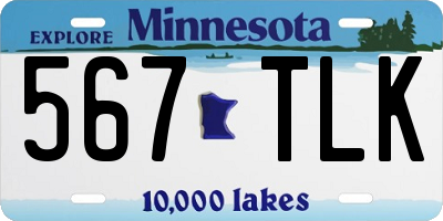 MN license plate 567TLK