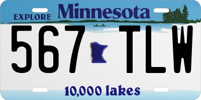 MN license plate 567TLW