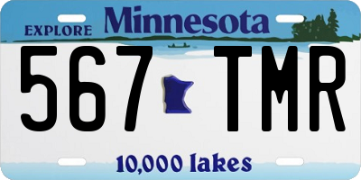 MN license plate 567TMR