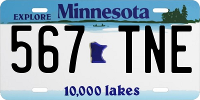 MN license plate 567TNE