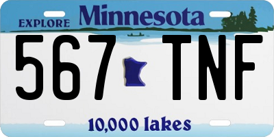 MN license plate 567TNF