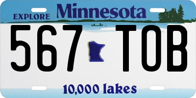 MN license plate 567TOB
