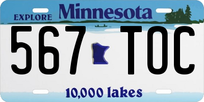 MN license plate 567TOC