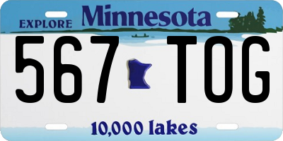 MN license plate 567TOG