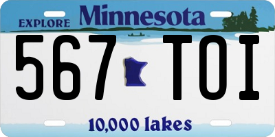 MN license plate 567TOI