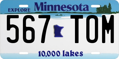 MN license plate 567TOM
