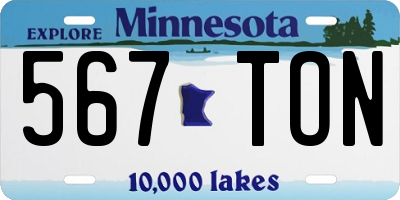 MN license plate 567TON