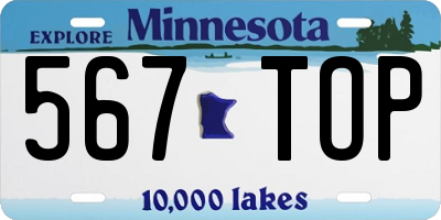 MN license plate 567TOP