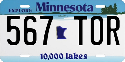 MN license plate 567TOR
