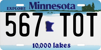 MN license plate 567TOT