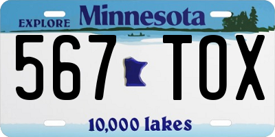 MN license plate 567TOX